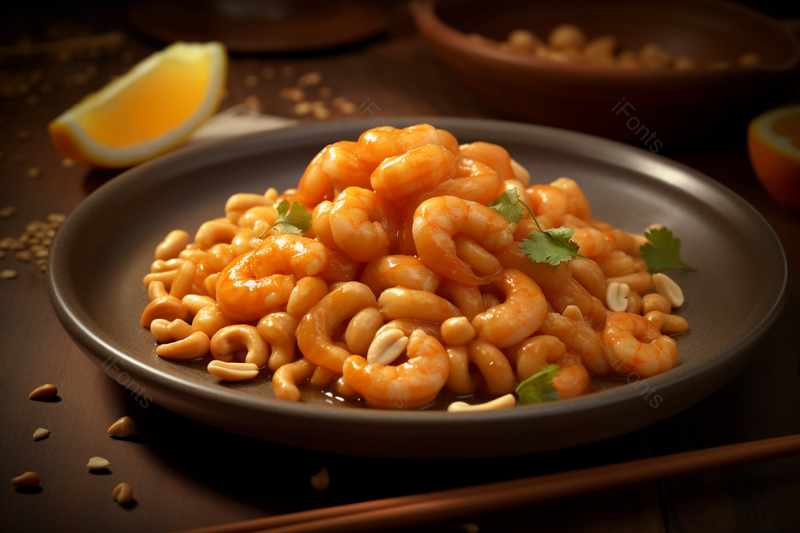 蜂蜜虾仁拌面可口美食营养均衡美食摄影,高清,摄影图,摄影图片,图片大全,摄影图免费下载